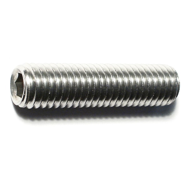 Midwest Fastener 1/2"-13 x 2" 18-8 Stainless Steel Coarse Thread Hex Socket Headless Set Screws 2PK 33877 - main